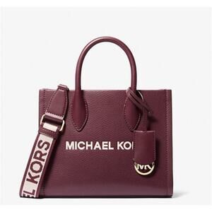 RETAIL $448 Michael Kors Mirella Small Pebbled Leather Tote Bag *Guitar Strap